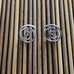 Sterling Silver Swirl Stud Earrings (Vintage)